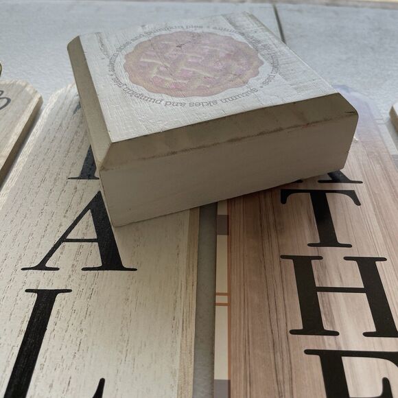 Home Holiday Decor, Fall Thanksgiving Signs, Set Of 5 - Picture 5 of 5